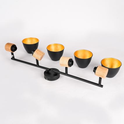 Brilagi - Plafonieră cu spoturi ODENSE 4xE14/10W/230V lemn/negru