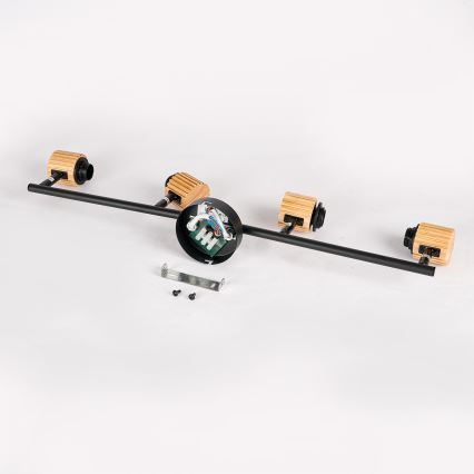 Brilagi - Plafonieră cu spoturi ODENSE 4xE14/10W/230V lemn/negru