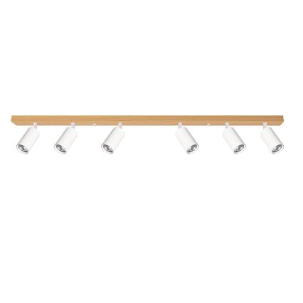 Brilagi - Plafonieră cu spoturi SELE 6xGU10/30W/230V alb/decor stejar