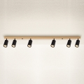 Brilagi - Plafonieră cu spoturi SELE 6xGU10/30W/230V negru/decor stejar