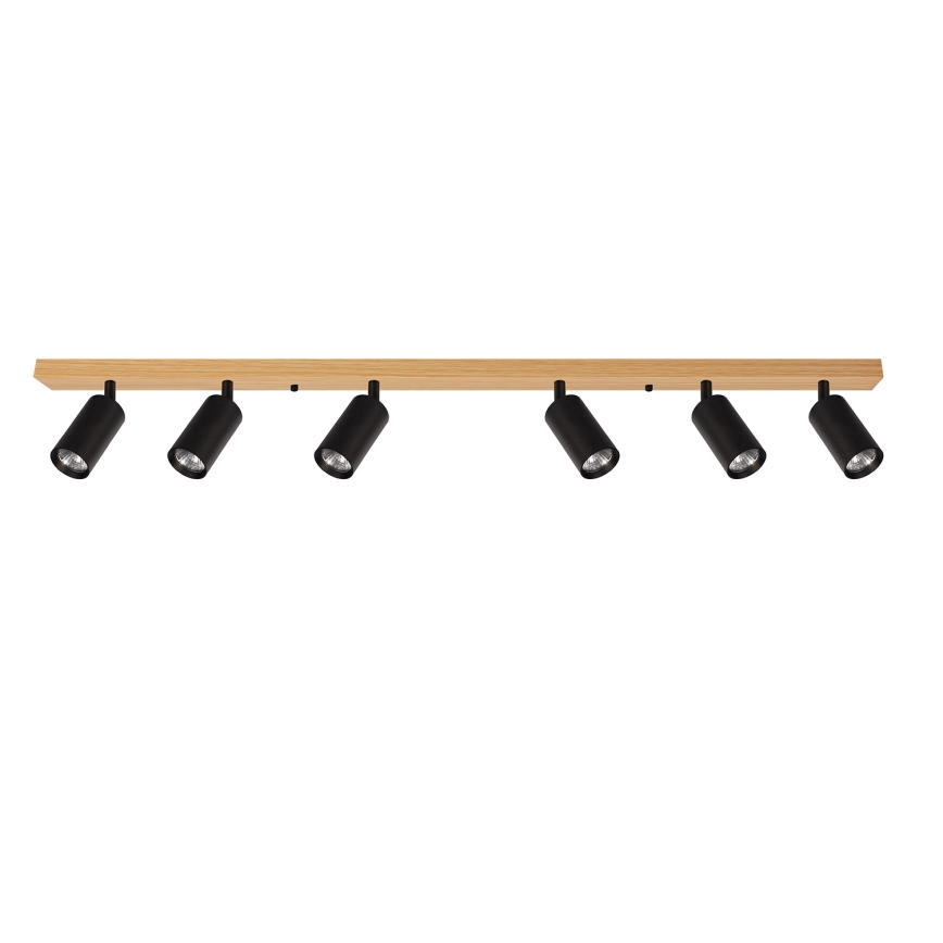 Brilagi - Plafonieră cu spoturi SELE 6xGU10/30W/230V negru/decor stejar
