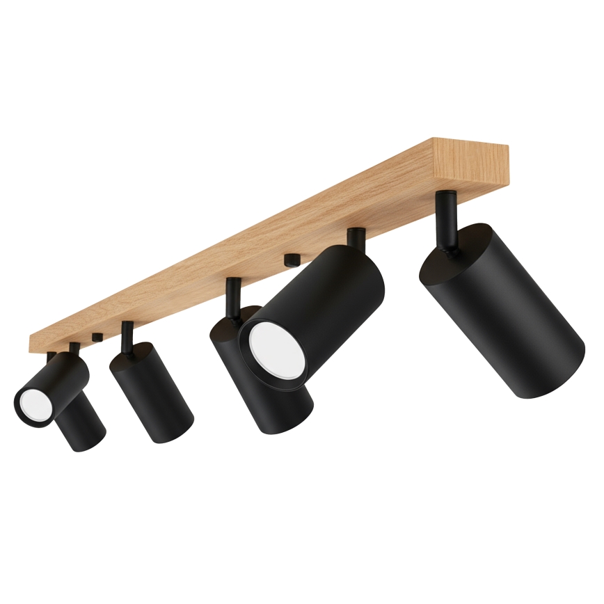 Brilagi - Plafonieră cu spoturi SELE 6xGU10/30W/230V negru/decor stejar