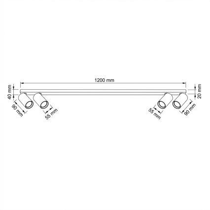Brilagi - Plafonieră cu spoturi SELE LONG 4xGU10/30W/230V neagră