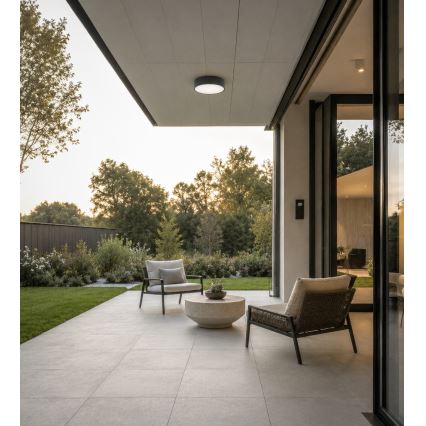 Brilagi - Plafonieră de baie cu senzor de mișcare și senzor crepuscular CLARE 1xE27/24W/230V Ø 20 cm antracit IP54