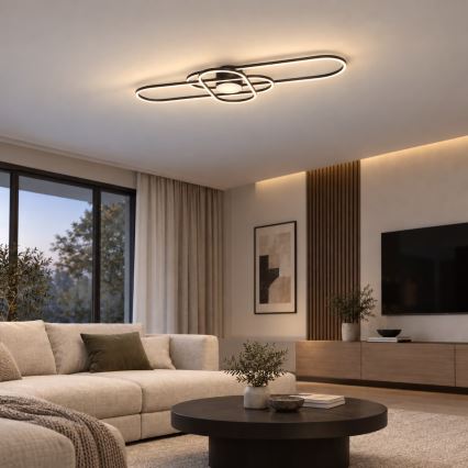 BRILAGI - Plafonieră LED dimabilă APOLLO LED/58W/230V 3000-6500K 43,2x101,2 cm neagră + telecomandă