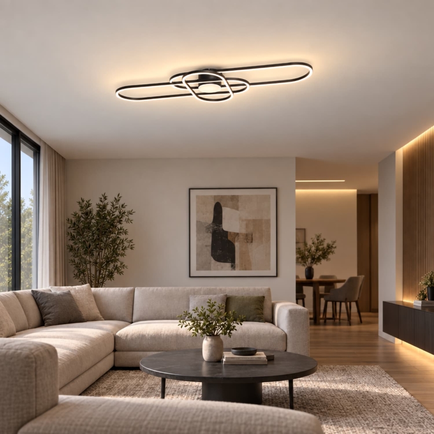 BRILAGI - Plafonieră LED dimabilă APOLLO LED/58W/230V 3000-6500K 43,2x101,2 cm neagră + telecomandă
