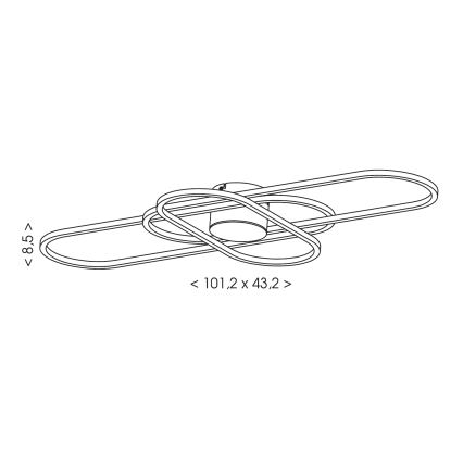 Brilagi - Plafonieră LED dimabilă APOLLO LED/58W/230V 3000-6500K 43,2x101,2 cm neagră + telecomandă