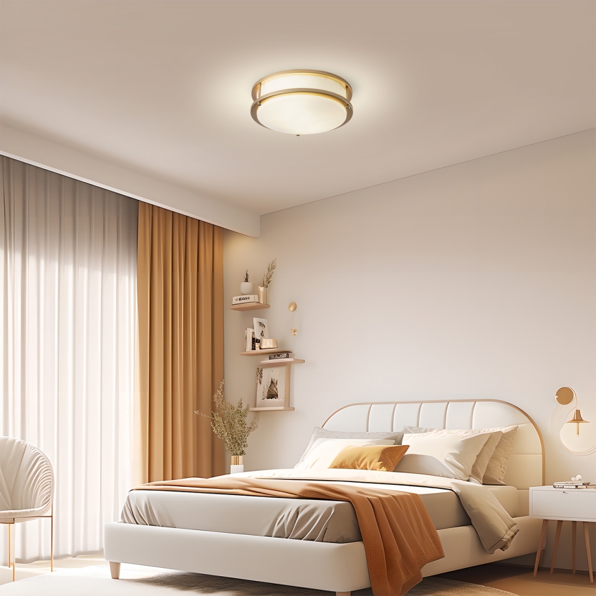 Brilagi - Plafonieră ELARO 2xE27/40W/230V Ø 26 cm aurie