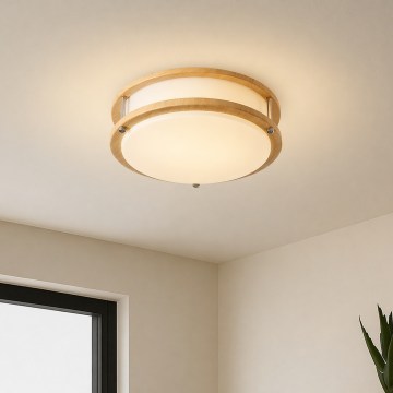 Brilagi - Plafonieră ELARO 2xE27/40W/230V Ø26 cm, finisaj lemn