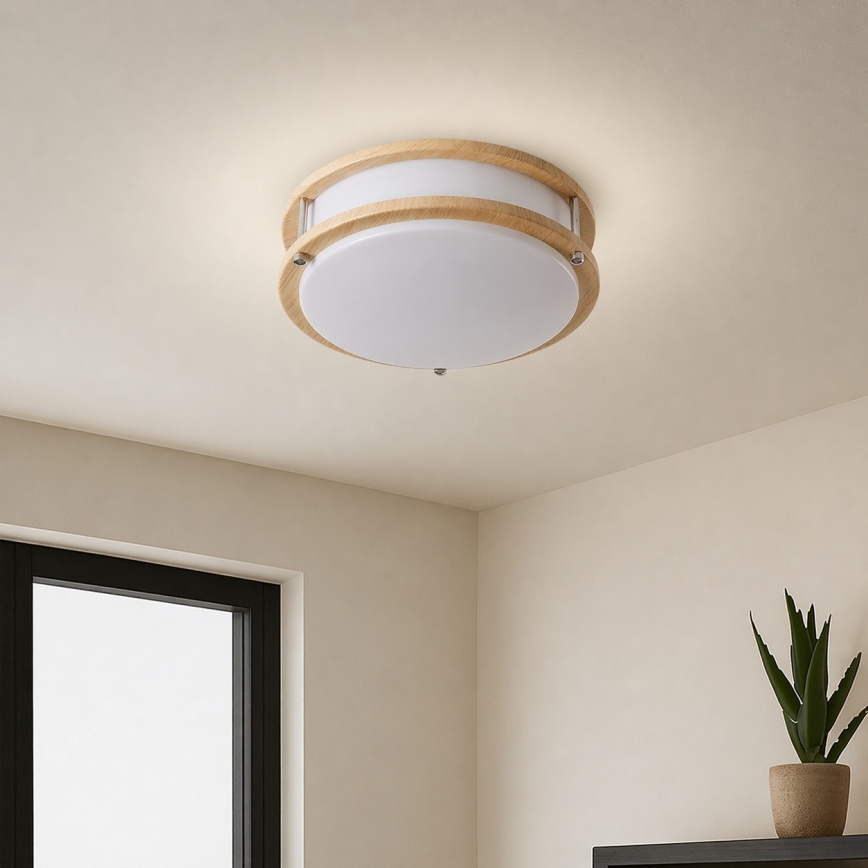 Brilagi - Plafonieră ELARO 2xE27/40W/230V Ø26 cm, finisaj lemn