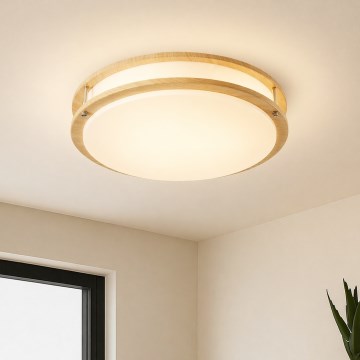Brilagi - Plafonieră ELARO 4xE27/40W/230V, Ø 41 cm, finisaj lemn