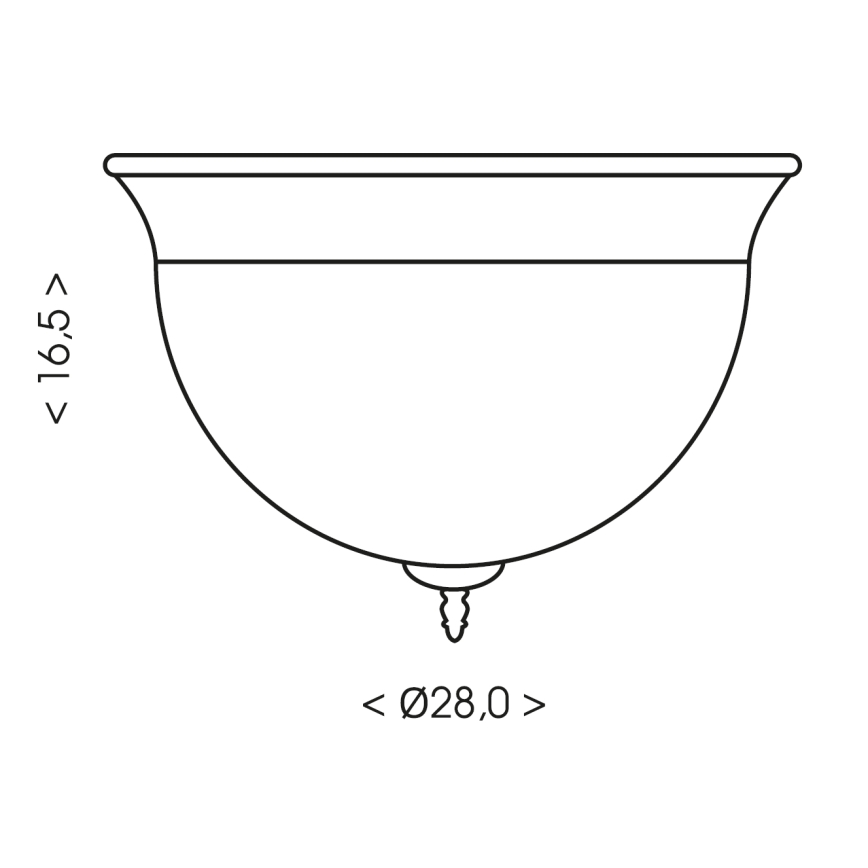 Brilagi - Plafonieră FRESCO 2xE27/40W/230V Ø 28 cm alamă