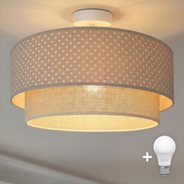 Brilagi - Plafonieră LED aplicată BOHO BOBO, 1xE27/10W/230V, Ø 40 cm, cu buline, bej/crem