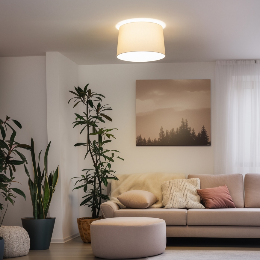 Brilagi - Plafonieră LED aplicată CERIA, 1 x E27, 40 W, 230 V, Ø 45 cm, bej