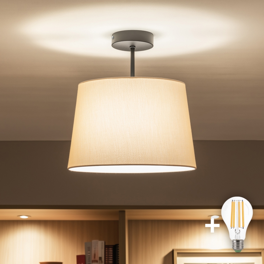 Brilagi - Plafonieră LED aplicată CERIA 1xE27/60W/230V diam. 30 cm negru/bej