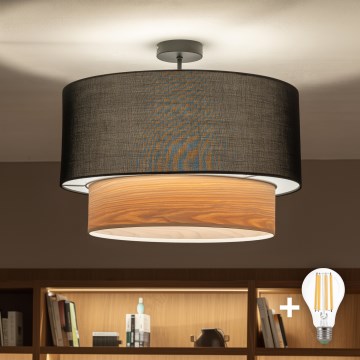 Brilagi - Plafonieră LED aplicată CERIA 1xE27/60W/230V Ø 50 cm negru/bej
