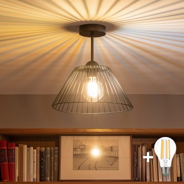 Brilagi - Plafonieră LED aplicată CERIA WIRE 1xE27/60W/230V diam. 30 cm neagră