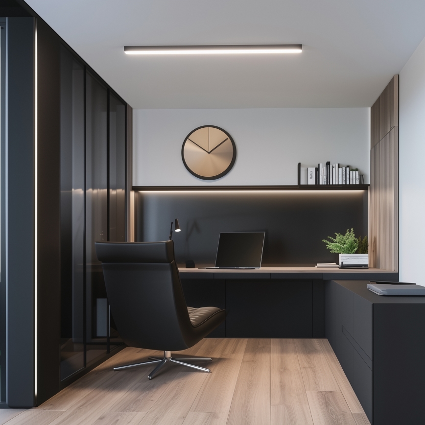 Brilagi - Plafonier LED aplicat FULLDAY LED/20/30/40W/230V 2700/4000/6000K 120 cm UGR19 negru