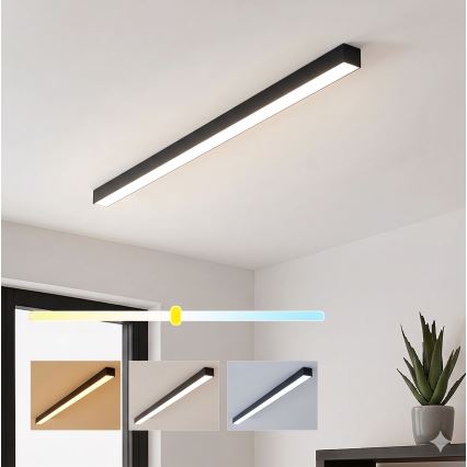 Brilagi - Plafonieră LED aplicată FULLDAY LED/30/40/50W/230V 2700/4000/6000K 150 cm neagră