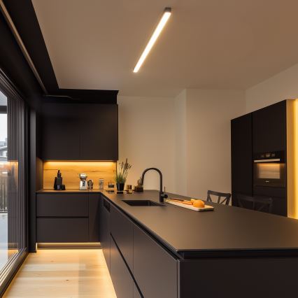 Brilagi - Plafonieră LED aplicată FULLDAY LED/30/40/50W/230V 2700/4000/6000K 150 cm UGR19 neagră