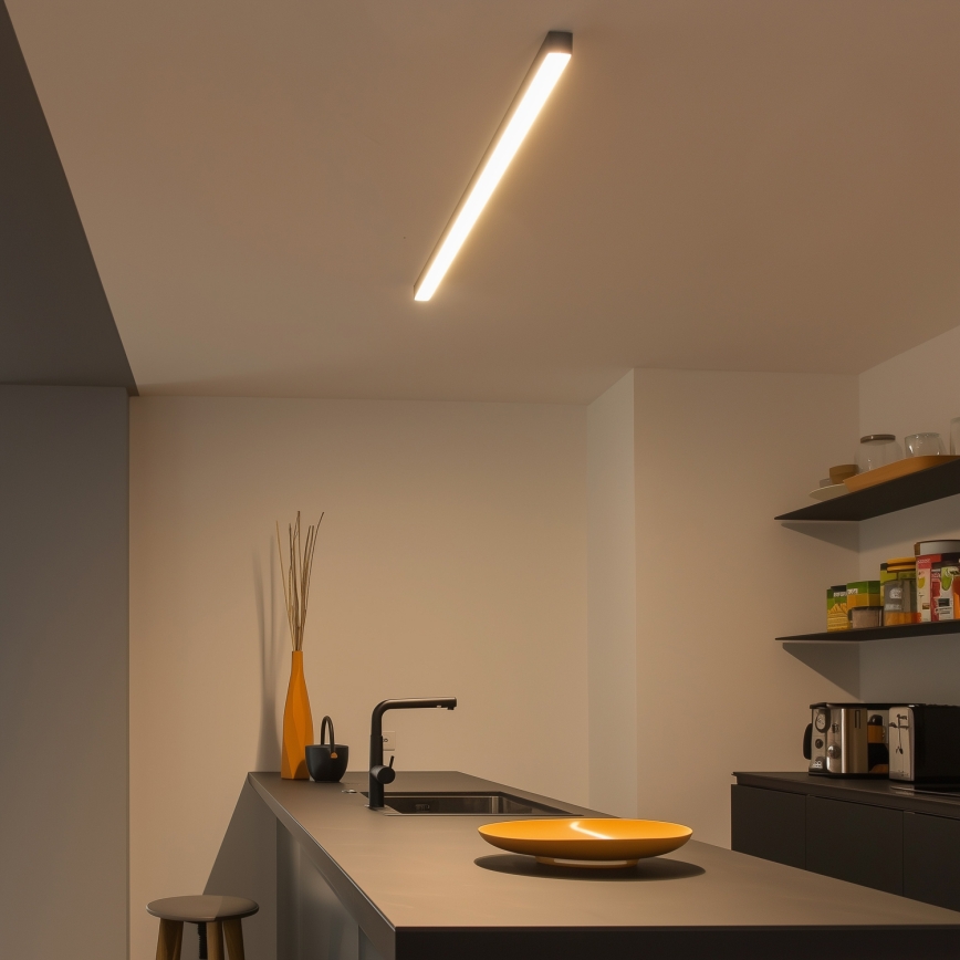 Brilagi - Plafonieră LED aplicată FULLDAY LED/30/40/50W/230V 2700/4000/6000K 150 cm UGR19 neagră
