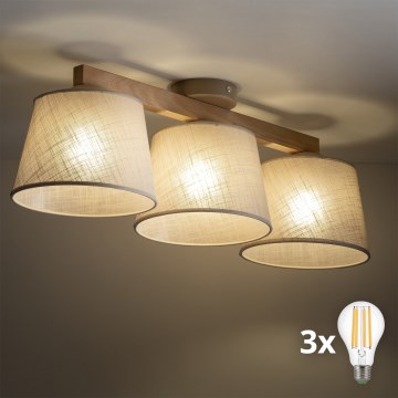 BRILAGI - Plafonieră LED aplicată LATTE SABIA 3xE27/15W/230V pin/bej