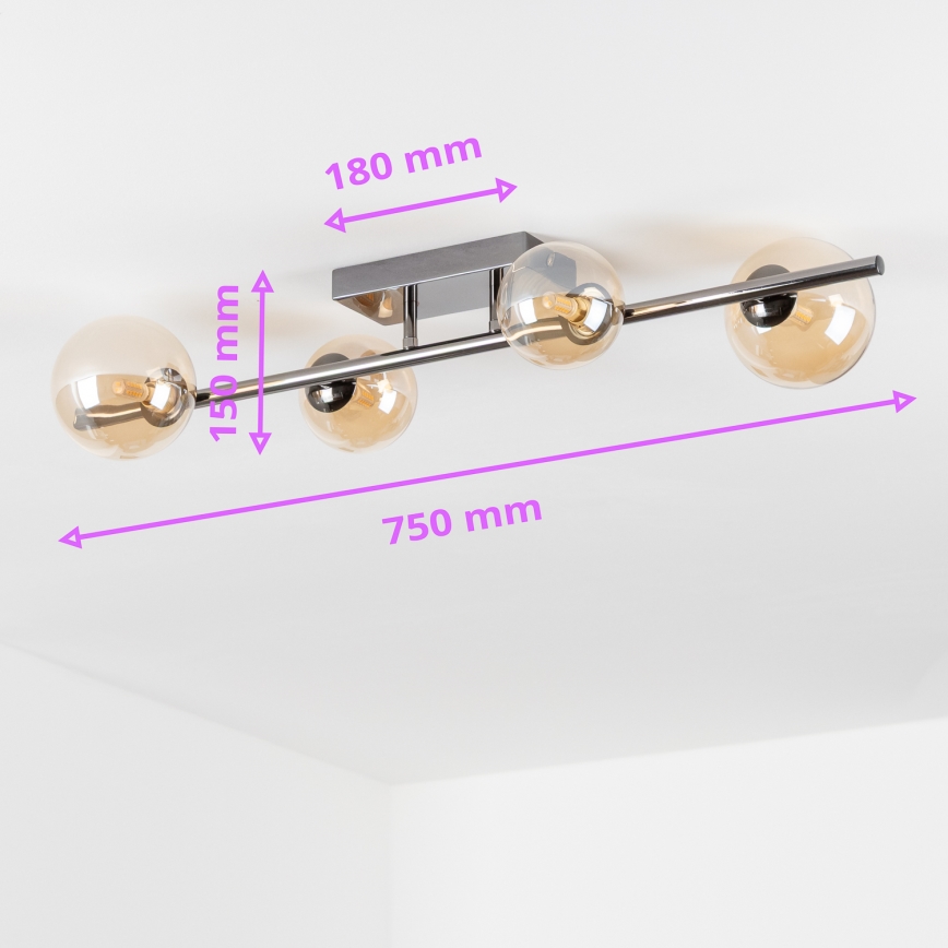 Brilagi - Plafonieră LED aplicată MILLA 4xG9/3W/230V negru crom/auriu
