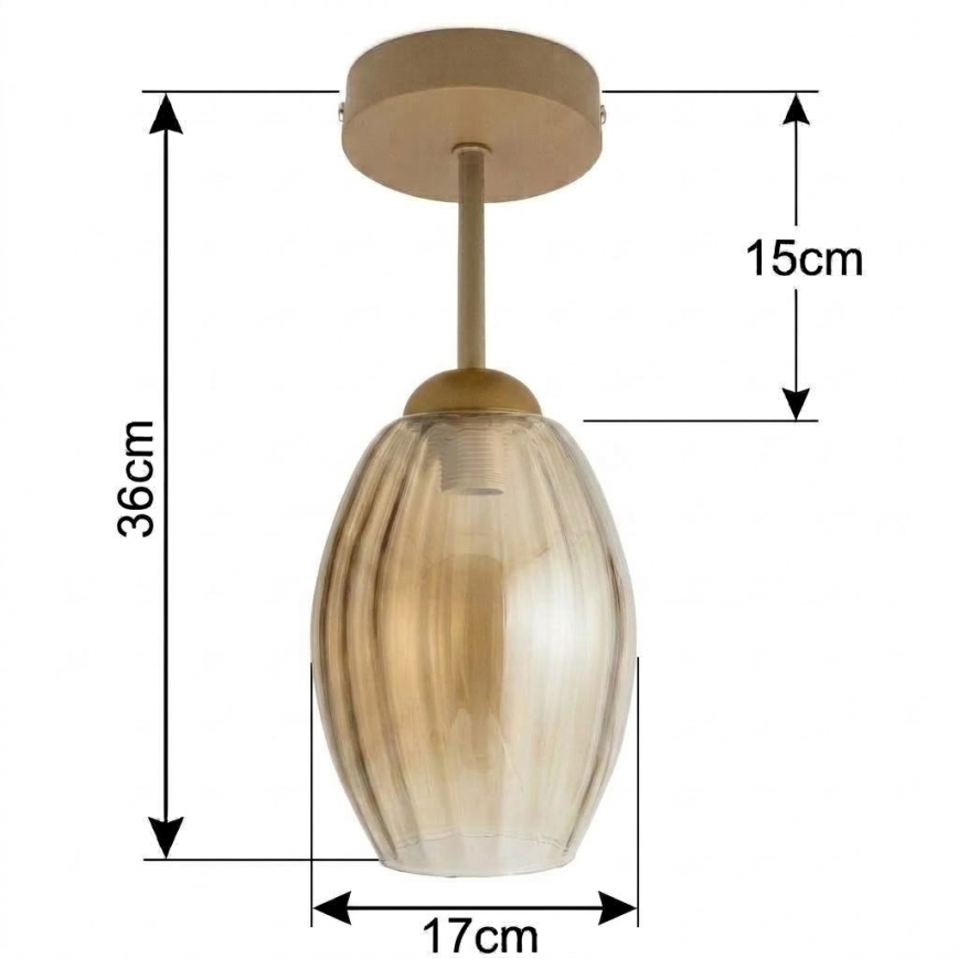BRILAGI - LED Lustră aplicată RETRO GLASS 1xE27/60W/230V Ø 17 cm bej/fumuriu bej