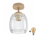 BRILAGI - Plafonieră LED aplicată RETRO GLASS 1xE27/60W/230V pr. 26 cm bej/gri fumuriu
