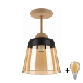 BRILAGI - Plafonieră LED aplicată RETRO GLASS 1xE27/60W/230V Ø 15,5 cm bej/bej fumuriu