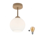 BRILAGI - plafonieră LED aplicată RETRO GLASS 1xE27/60W/230V Ø 15 cm bej/alb