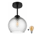 BRILAGI - Plafonieră LED aplicată RETRO GLASS 1xE27/60W/230V Ø 18 cm negru/gri fumuriu