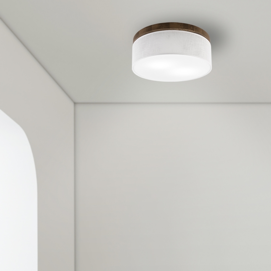 BRILAGI - LED plafonieră BELLADONNA 2xE27/15W/230V Ø 40 cm alb/stejar nuc