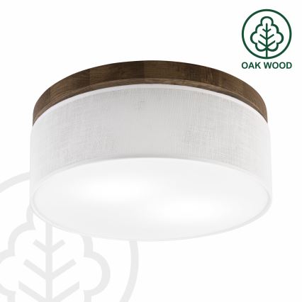 BRILAGI - LED plafonieră BELLADONNA 2xE27/15W/230V Ø 40 cm alb/stejar nuc