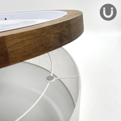 BRILAGI - LED plafonieră BELLADONNA 2xE27/15W/230V Ø 40 cm alb/stejar nuc