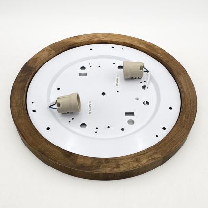 BRILAGI - LED plafonieră BELLADONNA 2xE27/15W/230V Ø 40 cm alb/stejar nuc