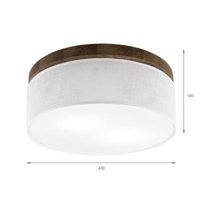 BRILAGI - LED plafonieră BELLADONNA 2xE27/15W/230V Ø 40 cm alb/stejar nuc