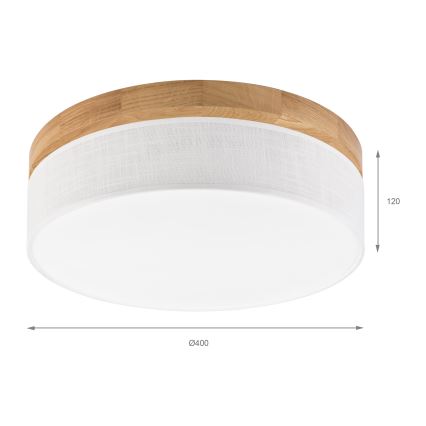 Brilagi - Plafonieră LED BELLADONNA, 36 W, 230 V, diametru 40 cm, alb/stejar