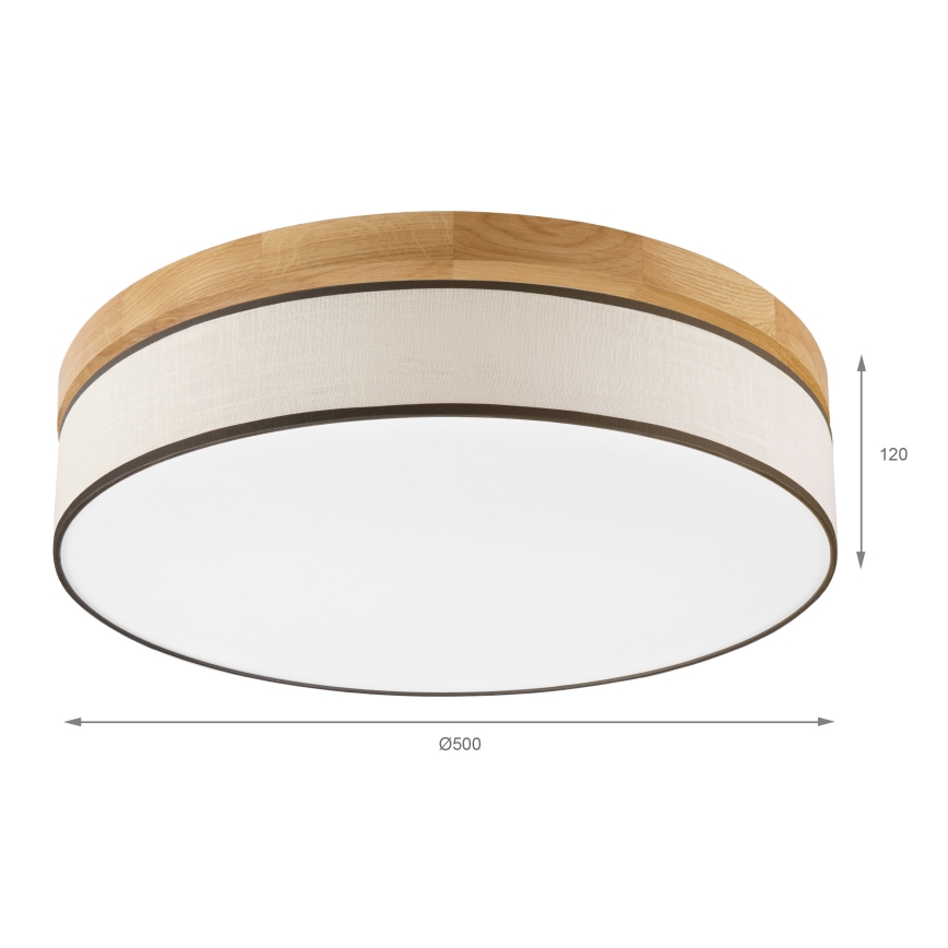 Brilagi - Plafonieră LED BELLADONNA, 36 W, 230 V, Ø 50 cm, crem/stejar