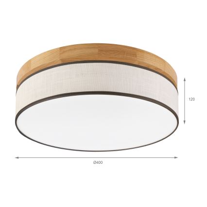 Brilagi - Plafonieră LED BELLADONNA, 36W/230V, Ø 40 cm, crem/stejar