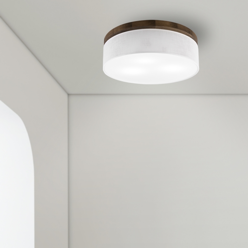 BRILAGI - Plafonieră LED BELLADONNA 3xE27/15W/230V Ø 50 cm alb/stejar nuc