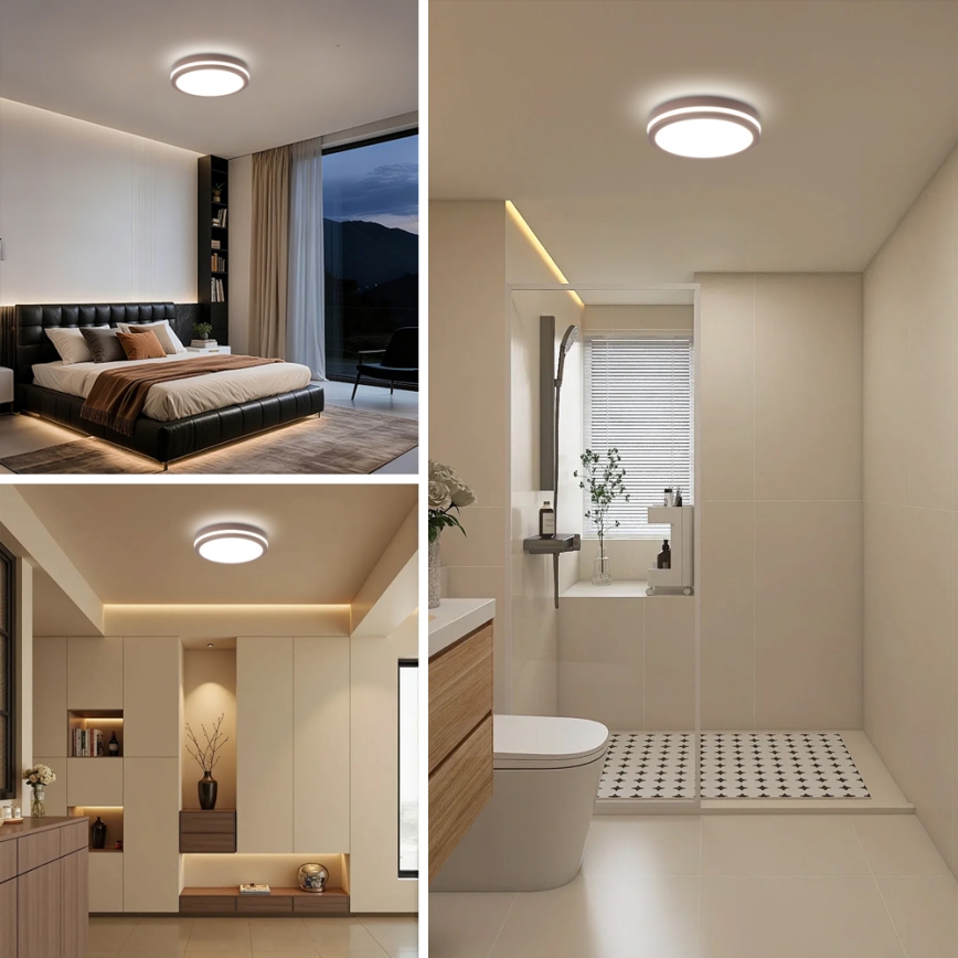 Brilagi - Plafonieră LED BENE pentru exterior, 24W, 230V, Ø26 cm, maro, IP54