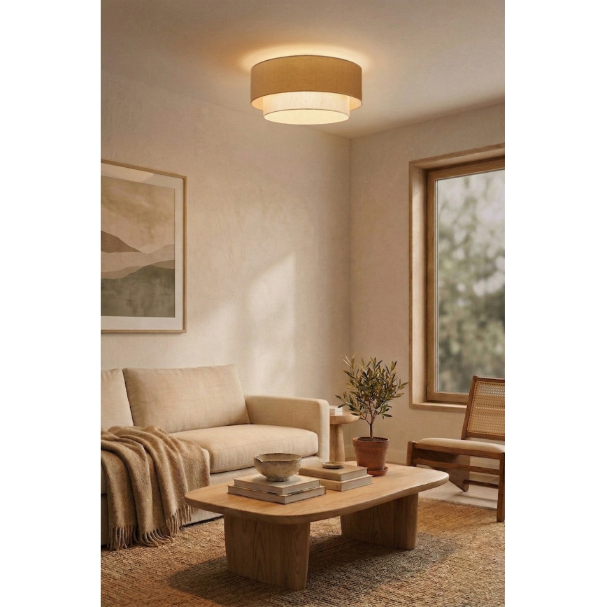Brilagi - Plafonieră LED BOHO ECO, 1xE27/10W/230V, Ø 40 cm, bej/crem