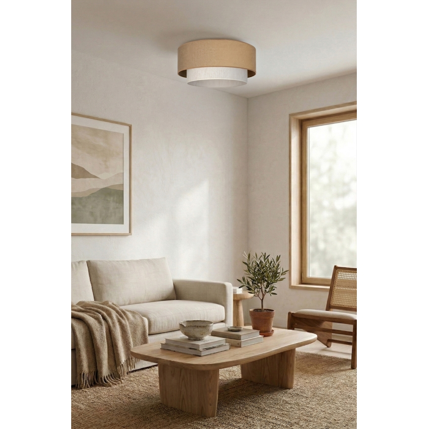 Brilagi - Plafonieră LED BOHO ECO, 1xE27/10W/230V, Ø 40 cm, bej/crem