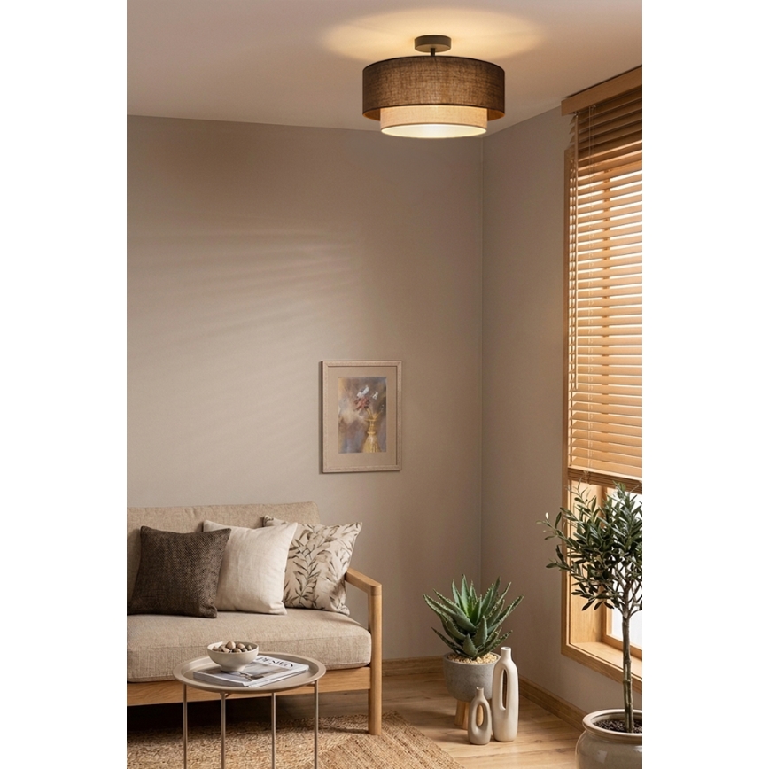 Brilagi - Plafonieră LED BOHO ECO 1xE27/10W/230V Ø 40 cm maro/crem