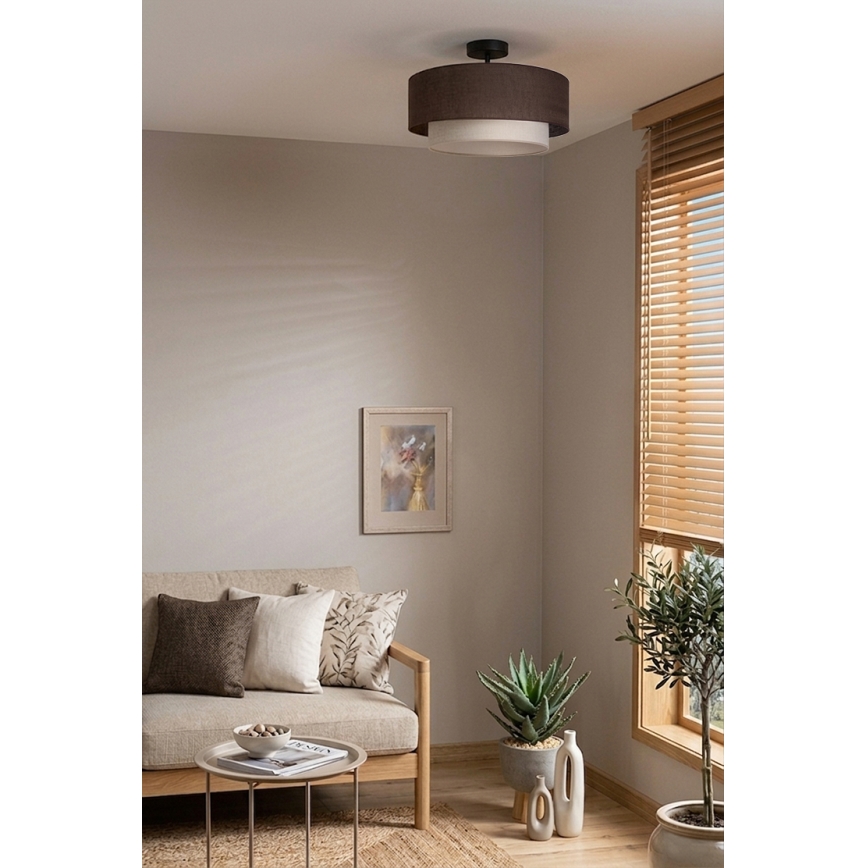 Brilagi - Plafonieră LED BOHO ECO 1xE27/10W/230V Ø 40 cm maro/crem