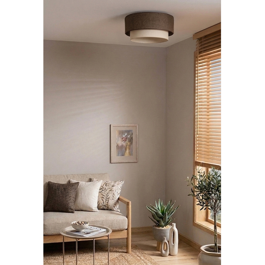 Brilagi - Plafonieră LED BOHO ECO, 1xE27/10W/230V, Ø 40 cm, maro/crem