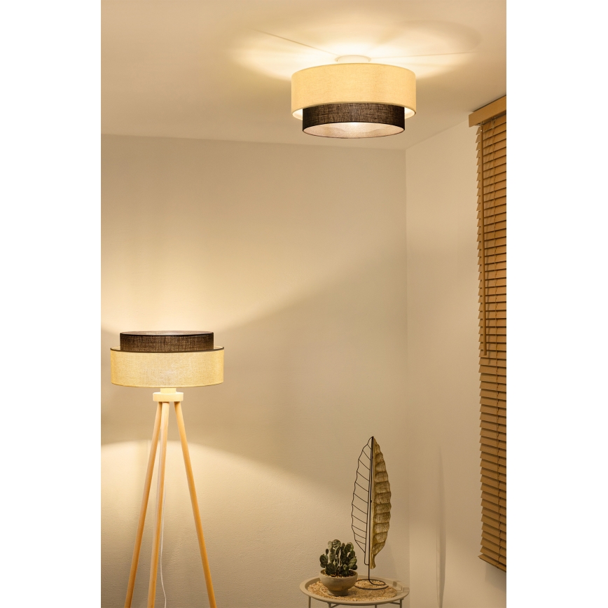 Brilagi - Plafonieră LED BOHO STYLE 1xE27/15W/230V Ø 40 cm crem/maro