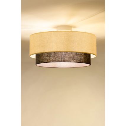 Brilagi - Plafonieră LED BOHO STYLE 1xE27/15W/230V Ø 40 cm crem/maro
