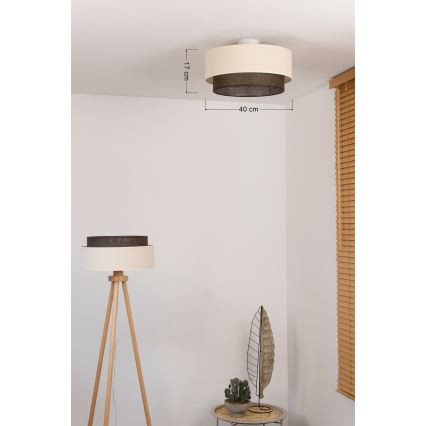 Brilagi - Plafonieră LED BOHO STYLE 1xE27/15W/230V Ø 40 cm crem/maro